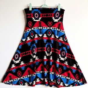 LuLaRoe XS Aztec Tribal Print Skirt or Strapless Dress Stretchy Boho Festival